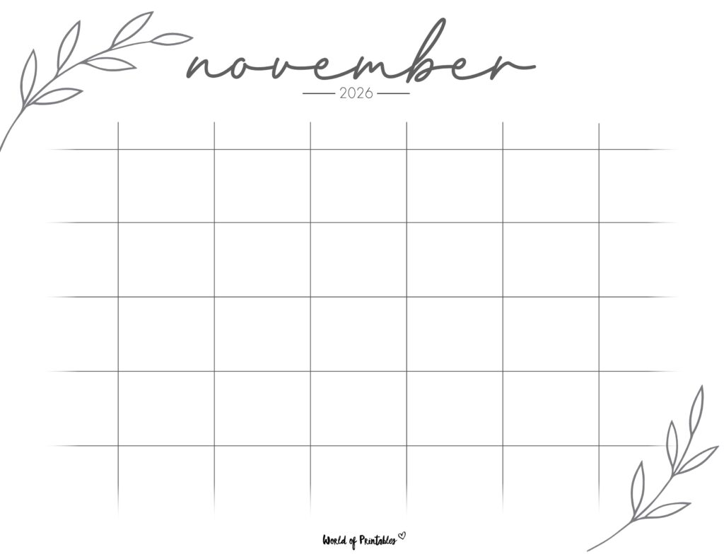 Printable November 2026 Calendar Design 367
