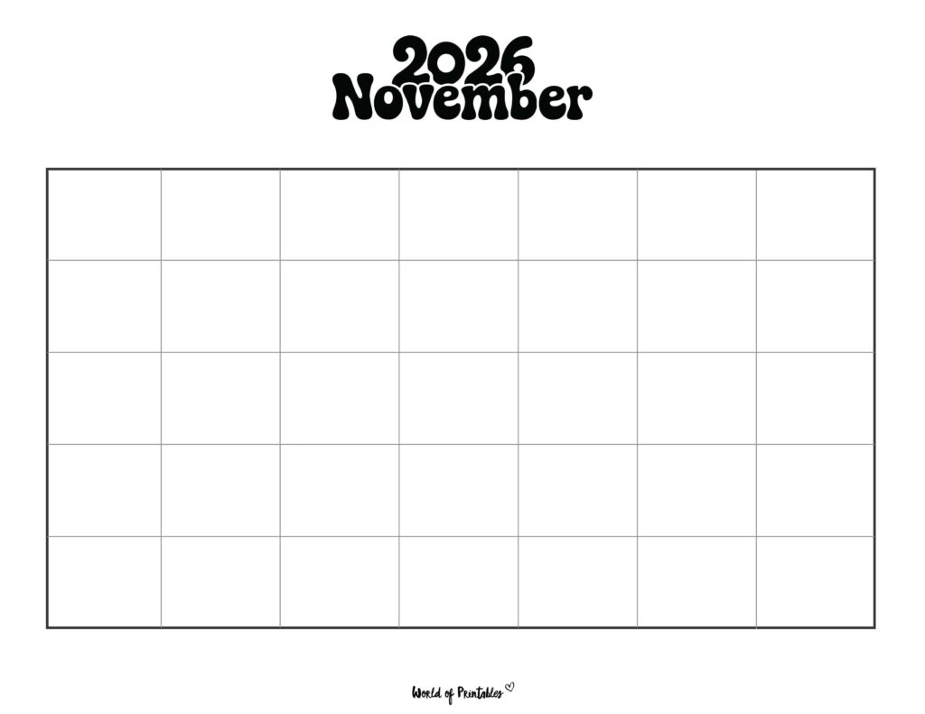 Printable November 2026 Calendar Design 371