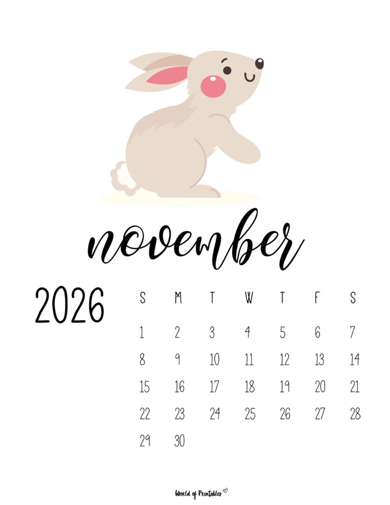 Printable November 2026 Calendar Design 42