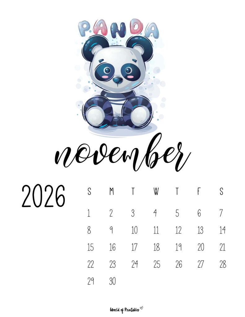 Printable November 2026 Calendar Design 43