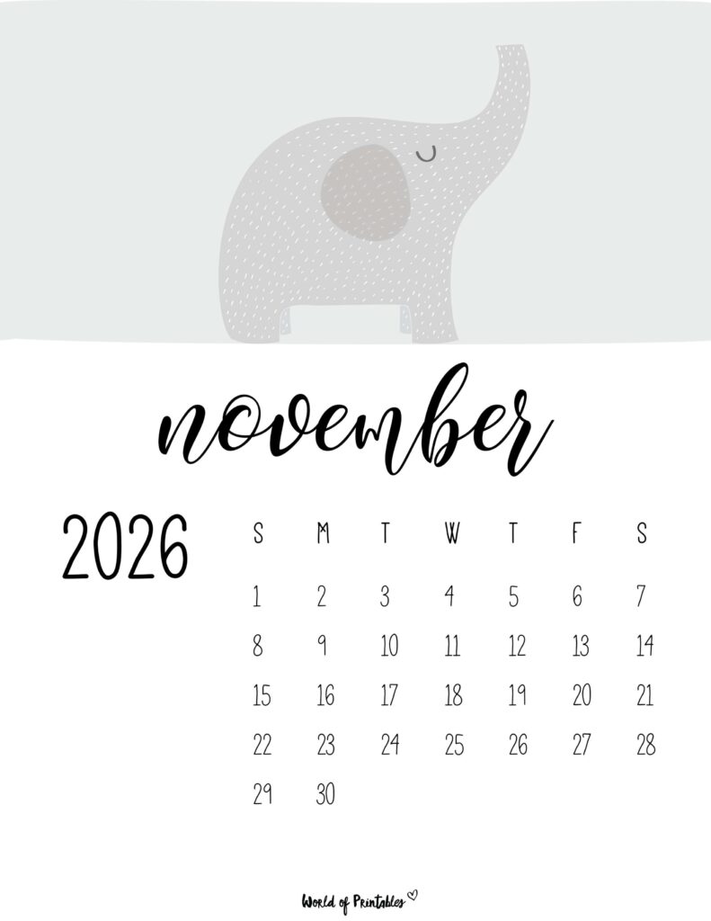 Printable November 2026 Calendar Design 45