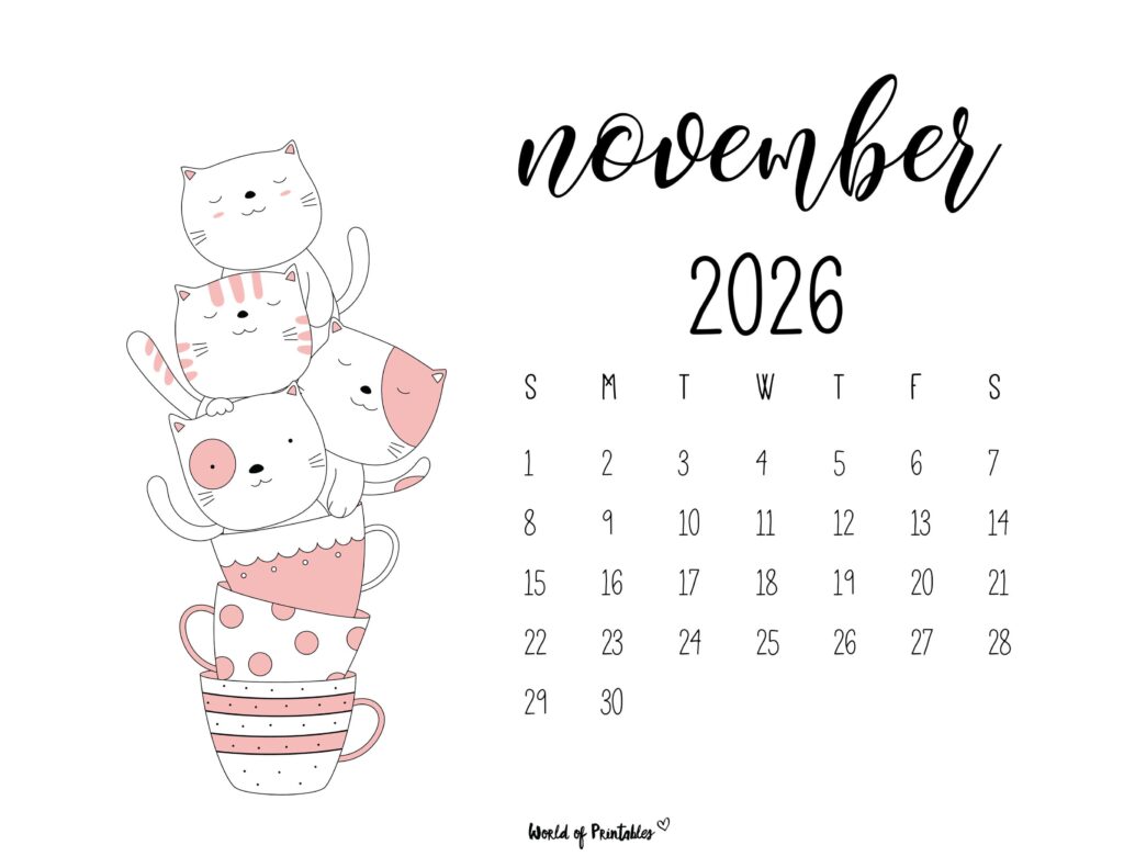 Printable November 2026 Calendar Design 48