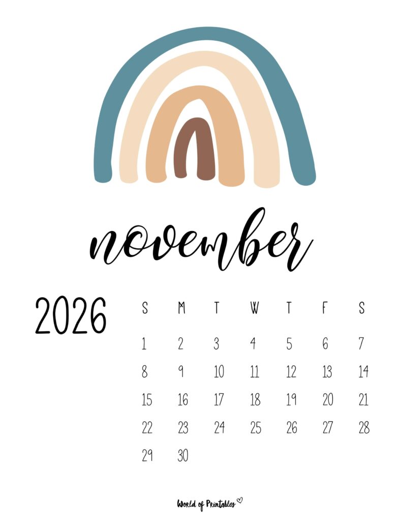 Printable November 2026 Calendar Design 51
