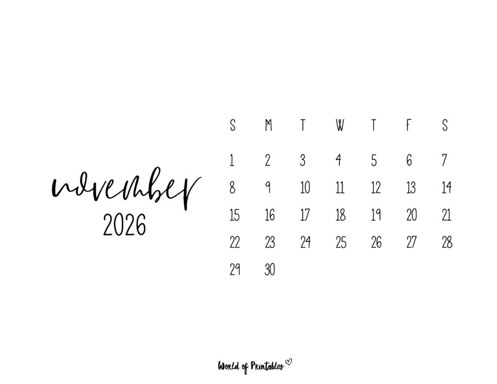 Printable November 2026 Calendar Design 63 alt
