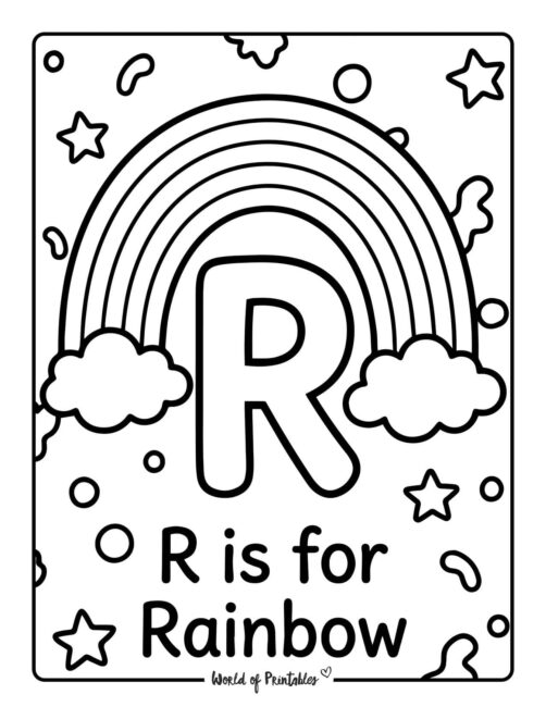 R Is For Rainbow St Patricks Day Coloring Page