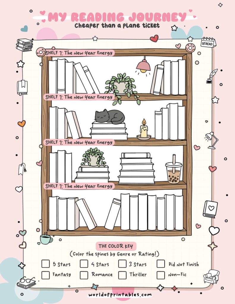Reading Journey Bookshelf Printable