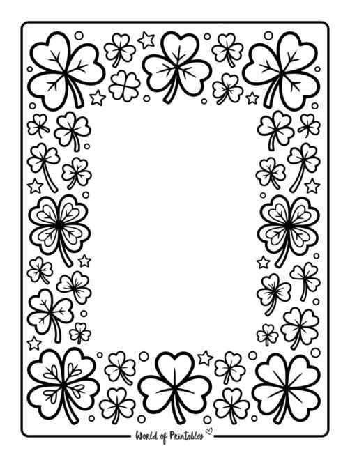 Shamrock Border St Patricks Day Coloring Page