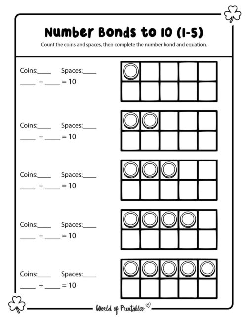 St Patricks Day number bonds