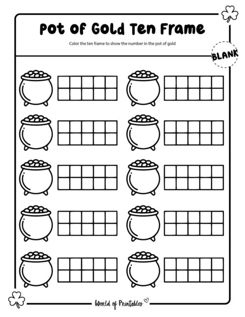 St Patricks Day number bonds to ten