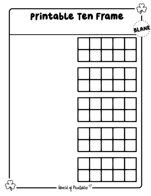 Ten Frame Blank Printable