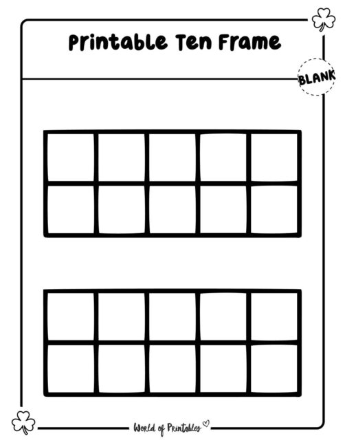 Ten frame math worksheets for March