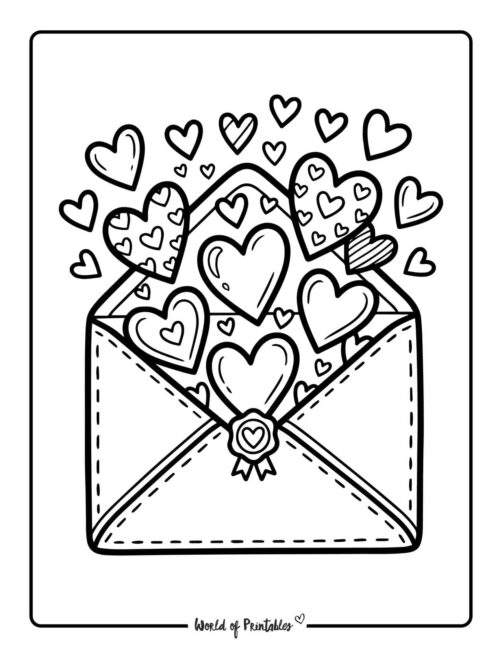Valentines Day Love Letter Coloring Page-
