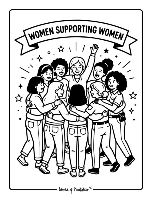 Women Supporting Women Coloring Page