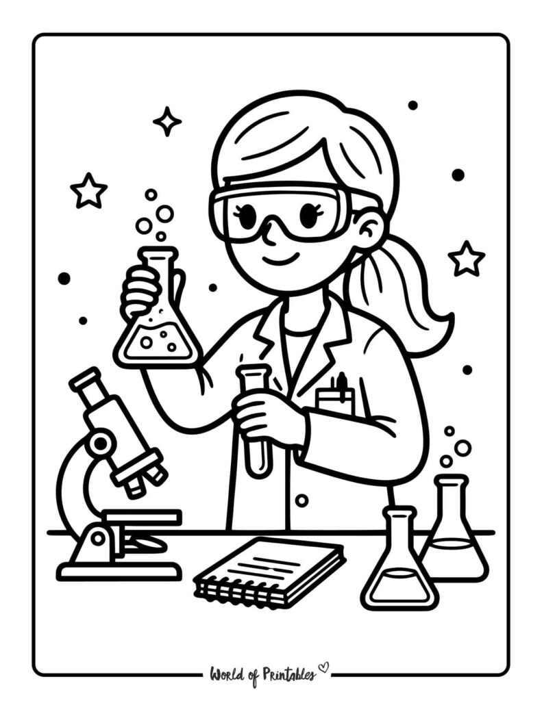 Women in Science Coloring Page