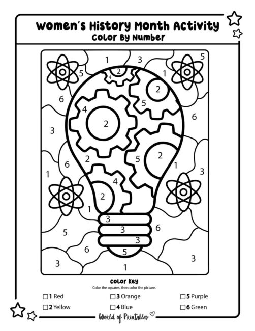 Women’s History Month Activity Innovation Color By Number