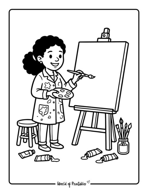 Womens History Month Artist Coloring Page