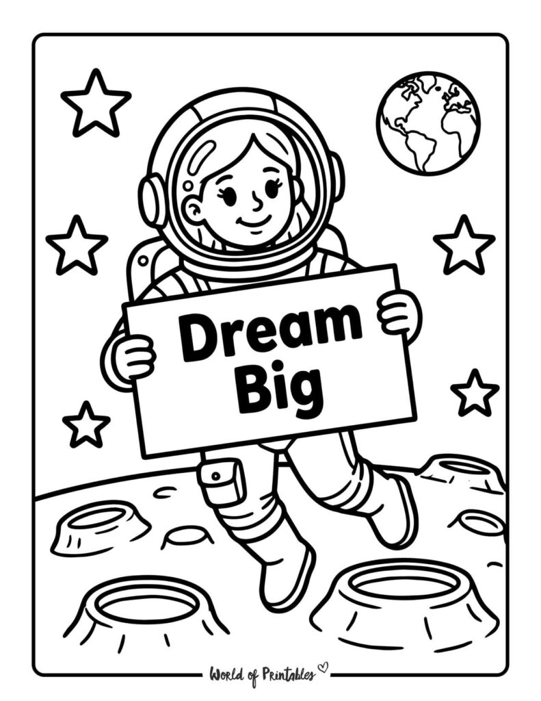 Womens History Month Astronaut Coloring Page For Kids