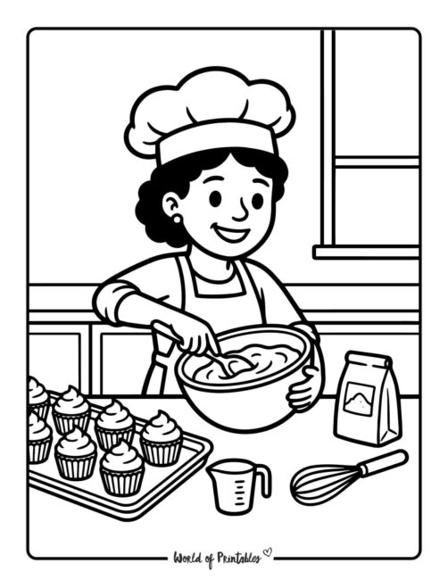 Womens History Month Baker Coloring Page