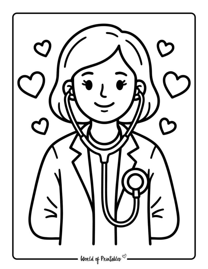 Womens History Month Doctor Coloring Page