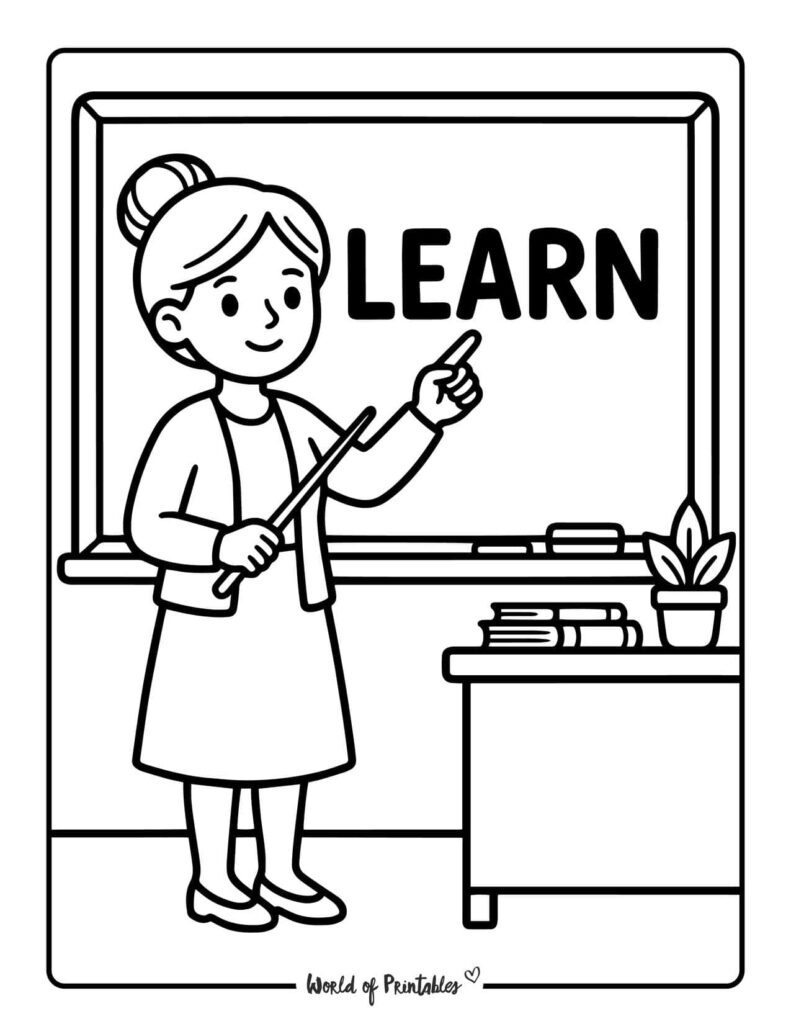 Womens History Month Teacher Coloring Page