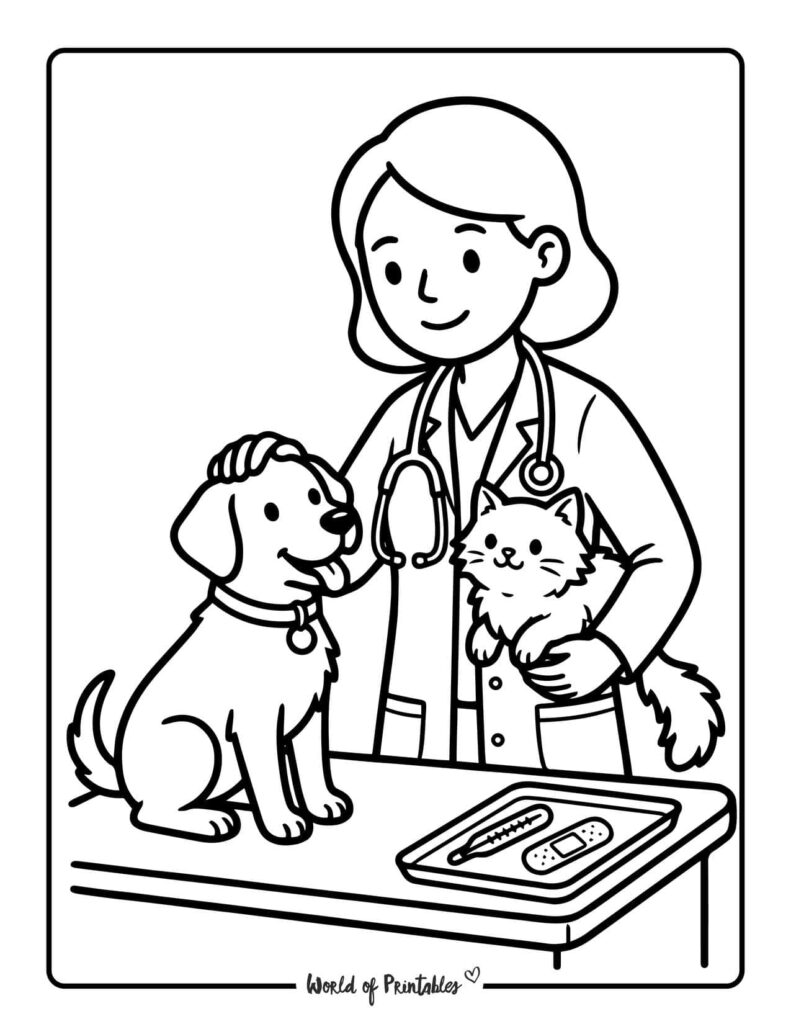 Womens History Month Veterinarian Coloring Page