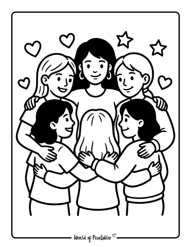 Womens History Month Women Supporting Women Coloring Page