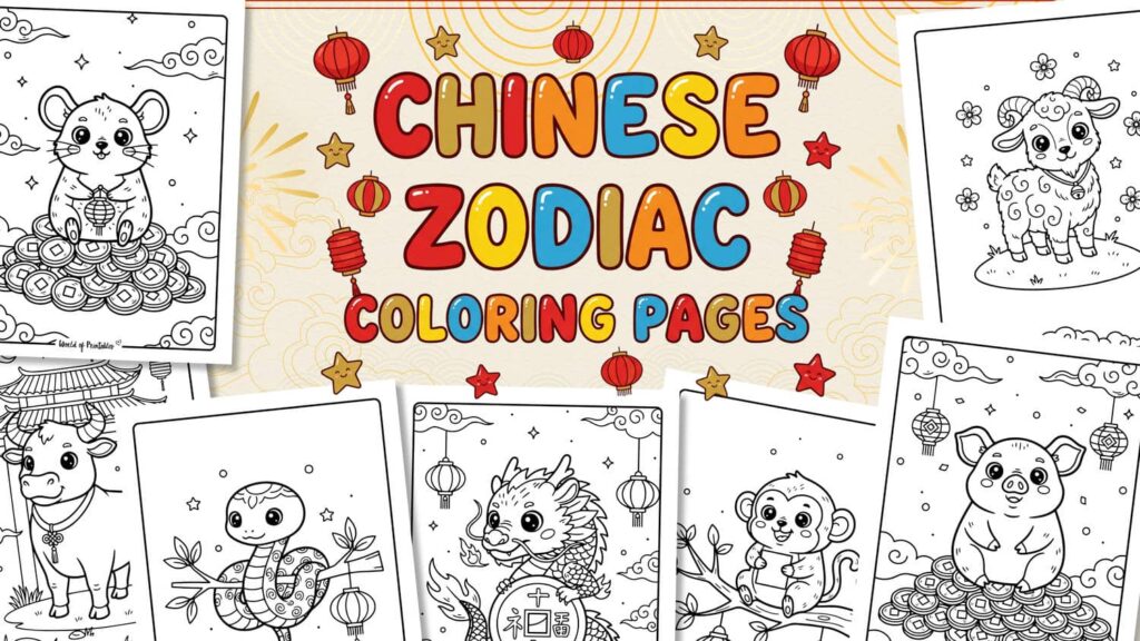 chinese zodiac coloring pages
