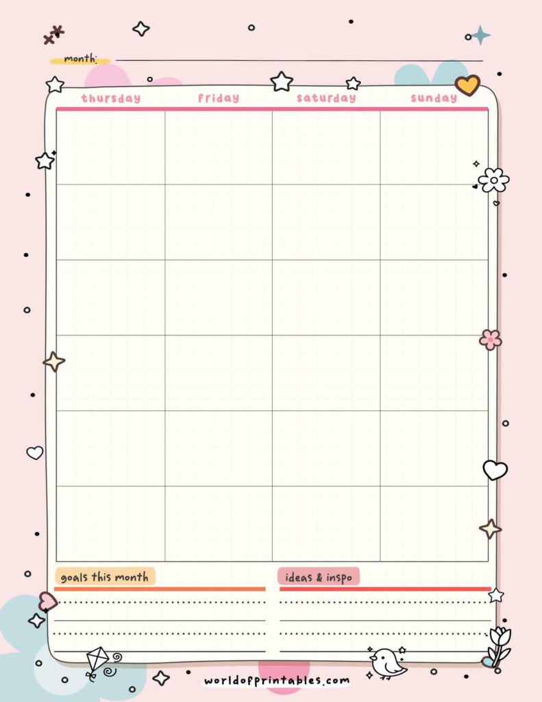 monthly planner printable 2