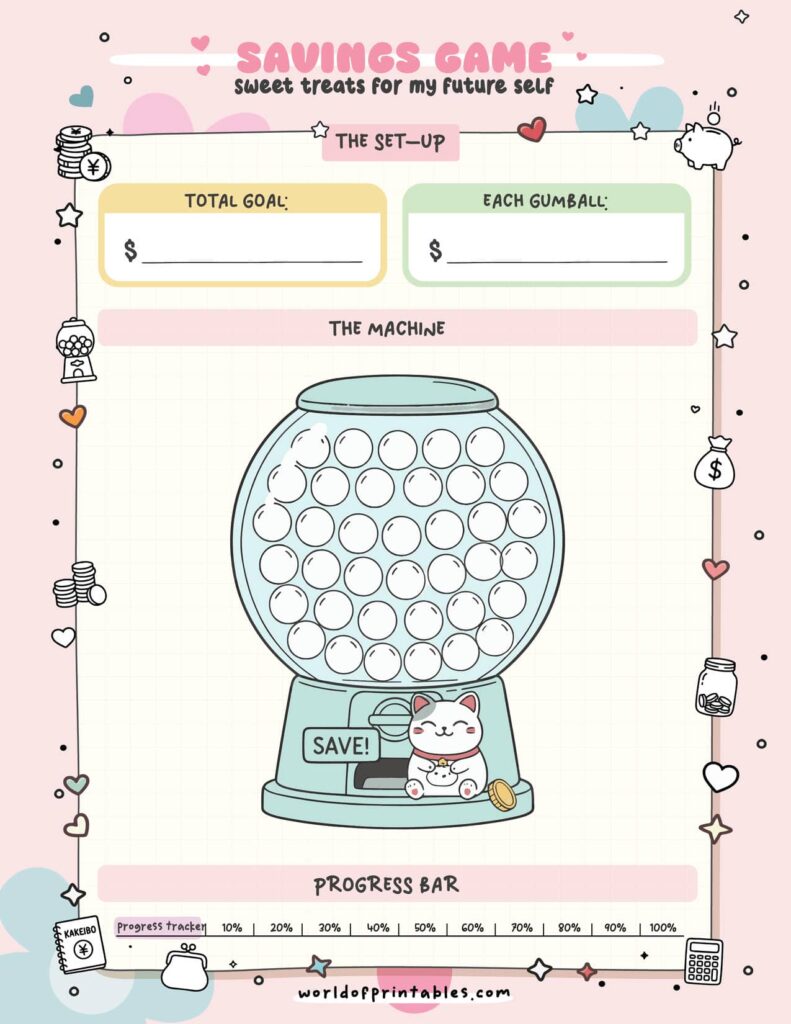 savings challenge printable