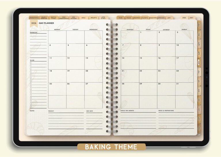 Baking Theme Digital Planner