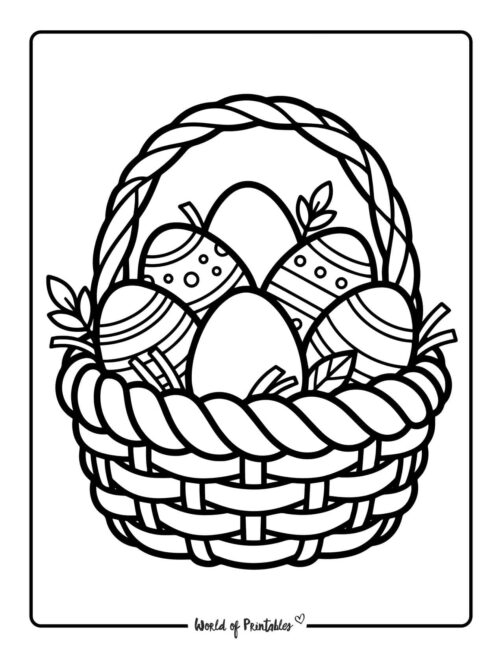 Basket of Eggs Easter Coloring Page-17