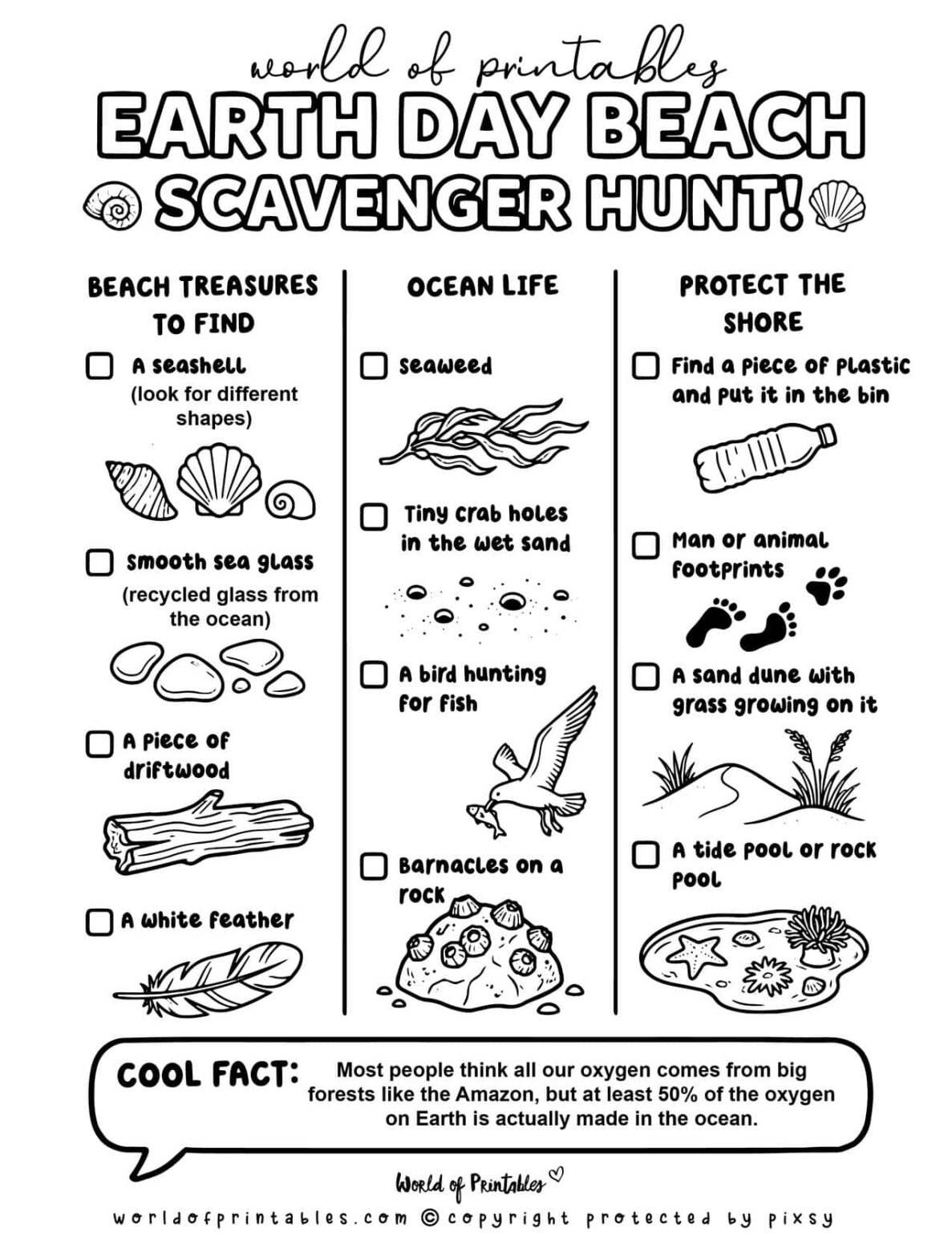 Free Earth Day Scavenger Hunt Printables for Kids - World of Printables