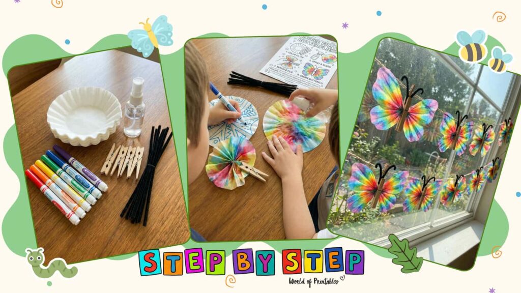 Coffee Filter Butterfly Spring Crafts