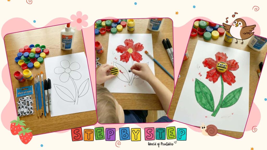 Creative Bottle Cap Bugs Spring Crafts