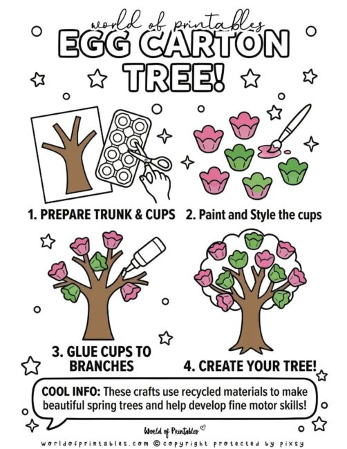 Cute Egg Carton Tree Spring Crafts