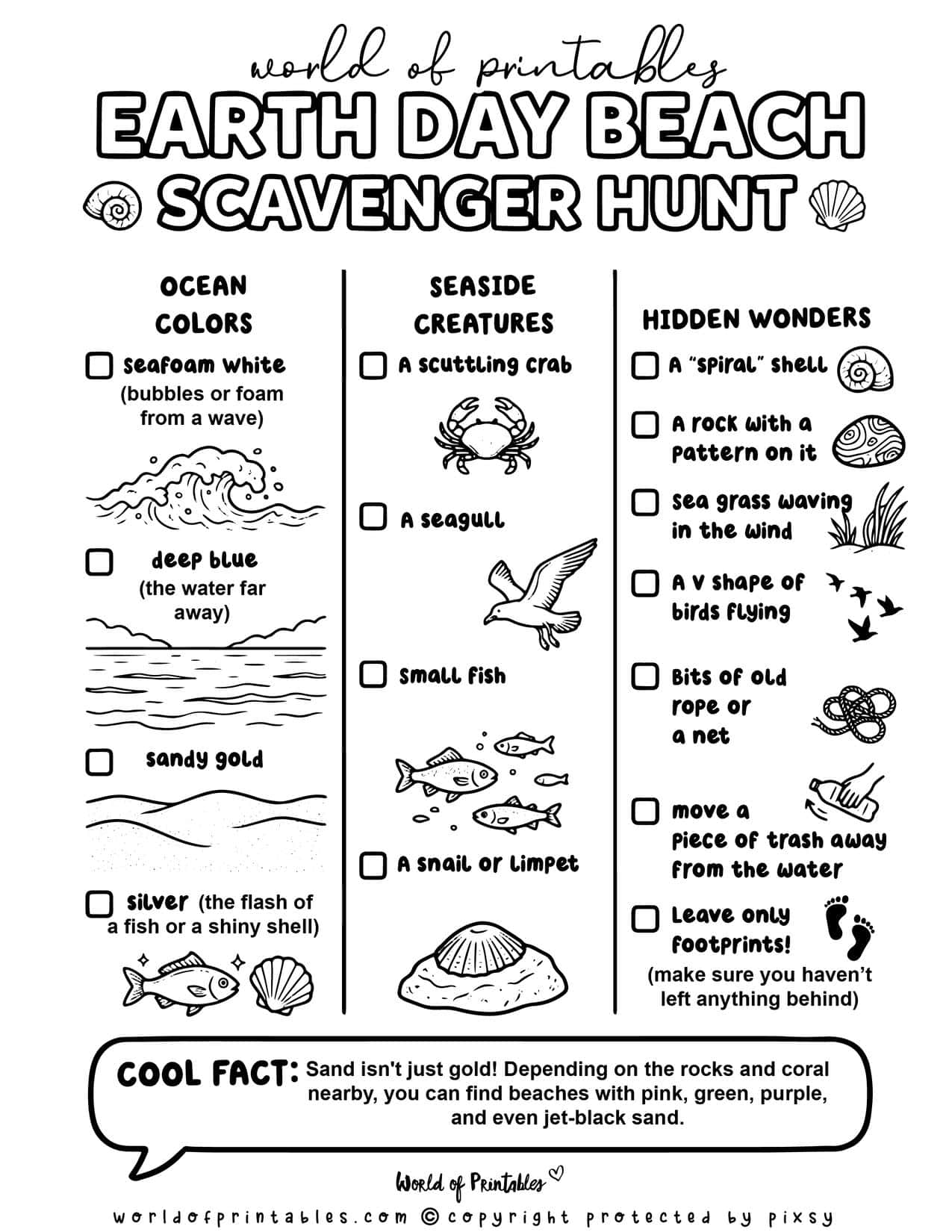 Free Earth Day Scavenger Hunt Printables for Kids - World of Printables