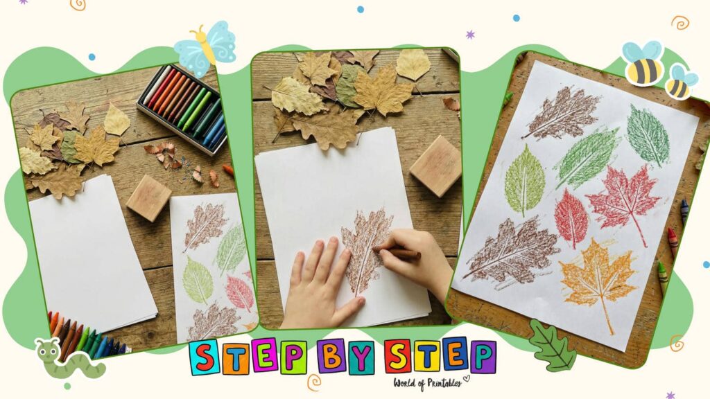 Easy Leaf Rubbing Earth Day Crafts