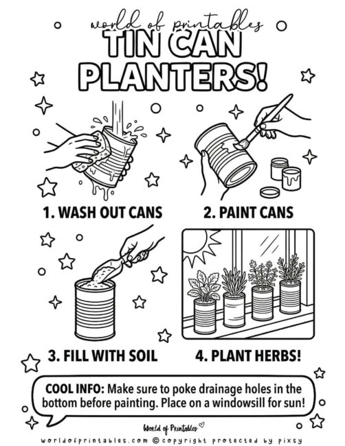 Easy Tin Can Planters Earth Day Crafts