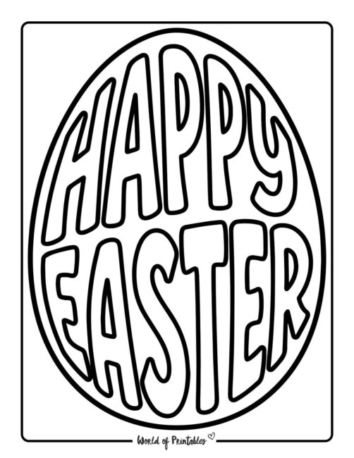 Happy Easter Egg Easter Coloring Page