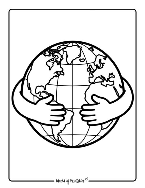 Love the World Earth Day Coloring Page