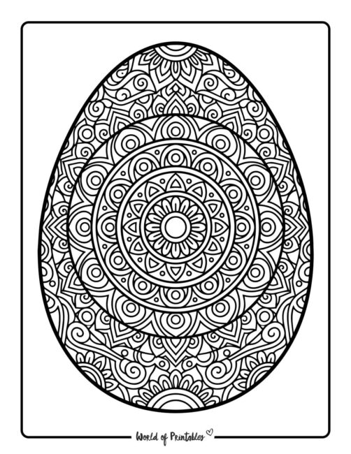 Mandala Easter Egg Coloring Page for Adults
