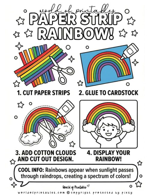 Paper Strip Rainbow Spring Crafts For Kids