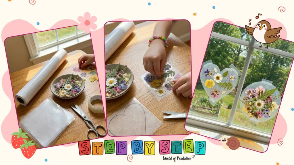 Pressed Flower Suncatchers Earth Day Crafts For Kids