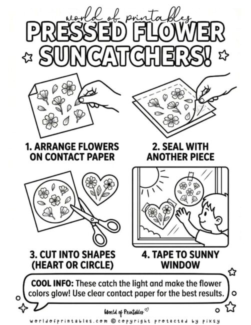 Pressed Flower Suncatchers Earth Day Crafts For Kids