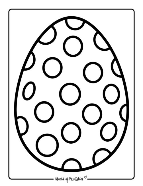 Simple Polka Dot Easter Egg Coloring Page