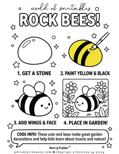 Simple Rock Bee Spring Crafts For Toddlers