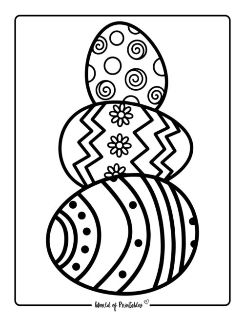 Three Easter Egg Coloring Page