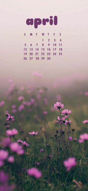 2026 Floral April Calendar Wallpaper