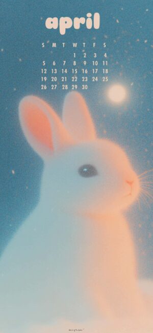 Aesthetic April Calendar Wallpaper