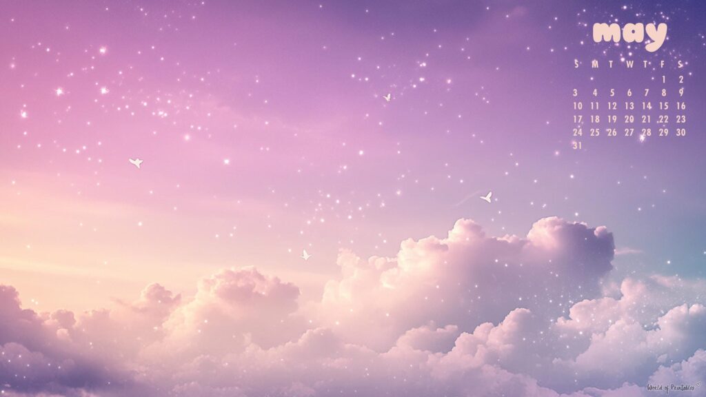 Aesthetic Clouds May Calendar Wallpaper For Laptop